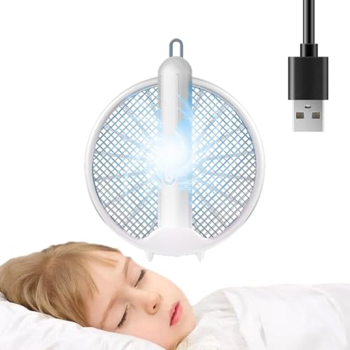 Electric racket, rechargeable racket, foldable fly, 3000 volt fly hit, travel, camping, portable, outdoor von Generic