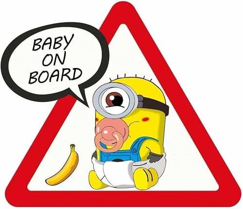 Entzückendes Baby an Bord Schild Vinyl für Auto – Beste Sicherheitsschilder langlebig und stark haftend – Sicherheitswarnung rotes Dreieck – kein Saugnapf oder Magnete erforderlich – für Autofenster von Generic