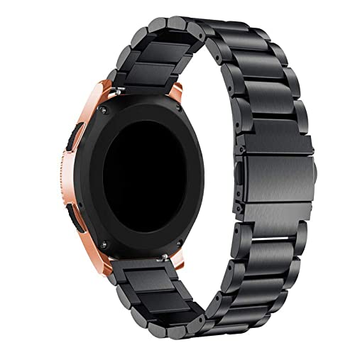 Ersatzarmband Kompatibel mit Garmin Venu 2S Armband, 18mm Edelstahl Metal Uhrenarmband für Garmin Venu 2S (Black, One Size) von Generic
