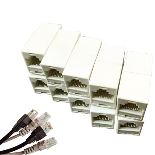 Ethernet-Koppler, Buchse auf Buchse, RJ45-Koppler, 10 x Netzwerk-LAN-Kabelverbinder für High-Speed-Datenübertragung Ethernet-Koppler, Buchse auf Buchse, RJ45-Koppler, 10 x Netzwerk-LAN-Kabelverbinder für High-Speed-Datenübertragung von Generic