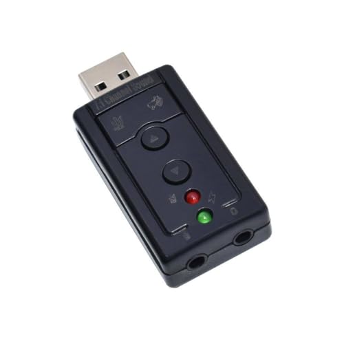 Externer USB-Audio-Soundkarten-Adapter, virtueller 7.1-Kanal-USB-2.0-Mikrofon-Lautsprecher, Audio-Headset-Mikrofon, 3,5-mm-Klinken-Konverter von Generic