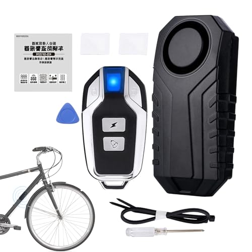 Fahrradalarm mit Fernbedienung | Vibrationsalarm mit Fernbedienung - Kabelloser 113dB Sensor Vibration Sicherheitsgerät für Roller Fahrrad Moto Motorrad Sportbike Fahrradalarm mit Fernbedienung | Vibrationsalarm mit Fernbedienung - Kabelloser 113dB Sensor Vibration Sicherheitsgerät für Roller Fahrrad Moto Motorrad Sportbike von Generic