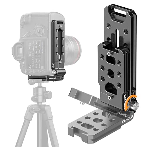 Faltbare DSLR-Kamera-L-Halterung – Arca Base Universal Vertikale Kamerahalterung Horizontales Schaltstativ Schnellwechselplatte Kompatibel mit Canon Nikon Sony Fujifilm DJI Ronin Osmo Stabilisator von Generic