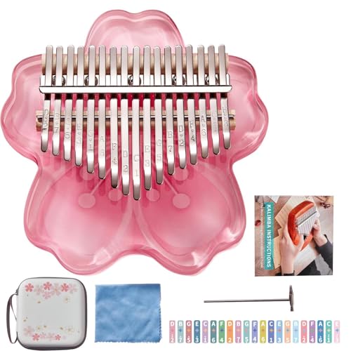 Finger Daumen Klavier | Kristall Transparent Instrument 17/21 Schlüssel | Wear-resistente Acrylharmlos Für Das Menschliche Bodykalimba Crystal Thumb Piano Für Erwachsene Kindermusikfachleute von Generic