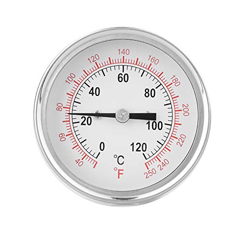 Fleischthermometer – 62 Mm, 120 ℃, Hochtemperatur-Bimetall-Thermometer, Backofen, Grill, Grill, Analoges Zifferblatt, Doppelskala, Silber von Generic