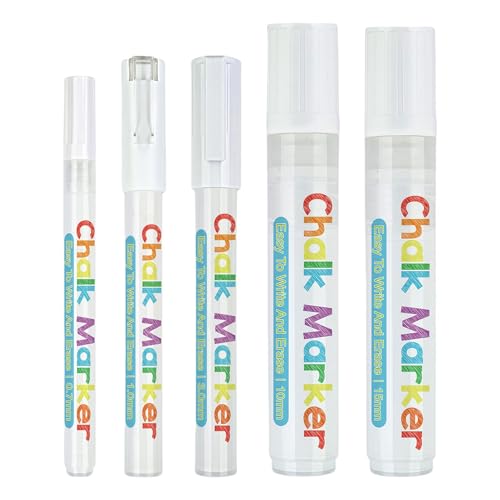 Flüssigkreide-Marker, Flüssigkreidemarker | Zeichenkreide 5 Stück | Tinte auf Wasserbasis, löschbare Stifte für Kreidetafel, Kreidetafeln, Glas, Bistro von Generic