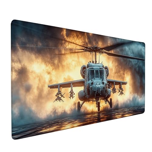 Flugzeug Gaming Mauspad XXL 1600x800x3mm, Schreibtischunterlage Flamme Mousepad Groß mit Vernähten Kanten, Rutschfester Gummibasis Mauspad Gaming XXXL Desk Mat, Mouse Pad Groß für Büro, PC G-7531 von Generic