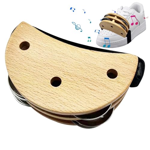 Fußtamburine für Erwachsene, Tragbares Fußtamburin Percussion, Musikinstrument mit Gummiband, Fuß Percussion Shaker mit Metall Jingle Bell für Gitarre und Trommel Fußtamburine für Erwachsene, Tragbares Fußtamburin Percussion, Musikinstrument mit Gummiband, Fuß Percussion Shaker mit Metall Jingle Bell für Gitarre und Trommel von Generic
