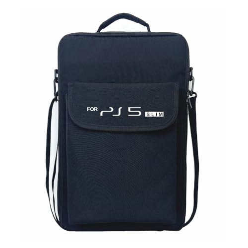 Gaming-Konsole Tragetasche für PS5 Slim, Reise-Rucksack große Kapazität Lagerung Tasche tragbare Umhängetasche Spielkonsole Zubehör (mit Logo) von Generic