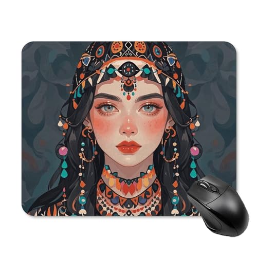 Gaming Mauspad Schwarzer Boho Office Mauspad Multifunktionales Laptop Schreibunterlage Wasserdichte Schreibtischunterlage, Für Computer, Laptops, 25x30cm von Generic