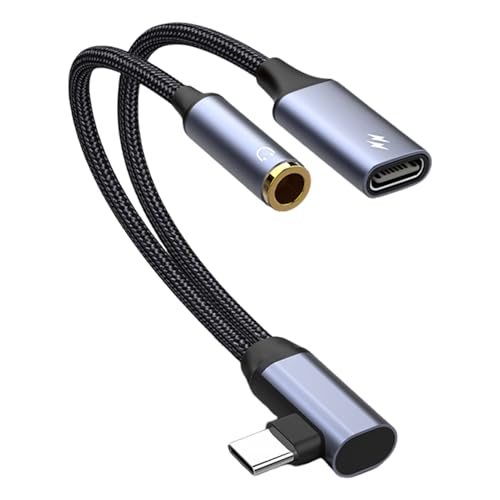 Geben Sie C auf 3,5 mm Audioadapter-2-in-1-Kopfhörer- und Ladeadapter, tragbare Kopfhöreranschluss, 3,5 mm-Adapter, Leichtgewichts-Audioadapter für Musikanrufe EIN von Generic
