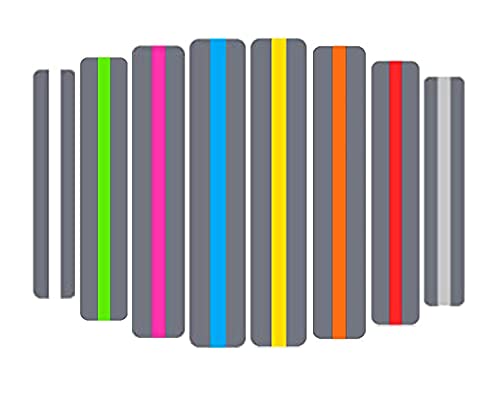 Generic 32 Stück bunte Lese-geführte Streifen, Highlight-Streifen, farbige Overlays, Highlight-Lesezeichen – hilft bei Legasthenie für Kinder und Lehrer, GL-B-001, 19,15 x 3,2 mm von Generic