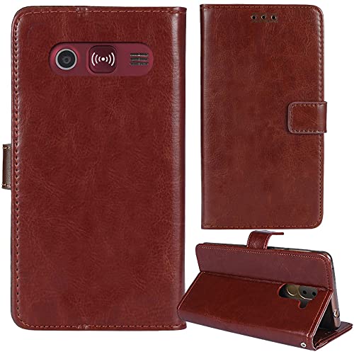 Flip Retro Leder Tasche Hülle Für Doro Primo 366 2.3 inch Lederhülle Handyhülle Schutzhülle Klapphülle Handytasche Handy Etui Brieftasche Cover Case Abdeckung (Braun) von generic