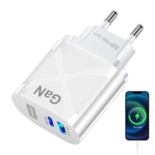 Generic Wandladegerät 65 W, USB-Ladeblock 65 W, Schnelllade-Ladeblock, QC3.0 Handy-USB-Ladegerät, Universal PD, 2-Port-Schnellladeadapter für Telefon von Generic