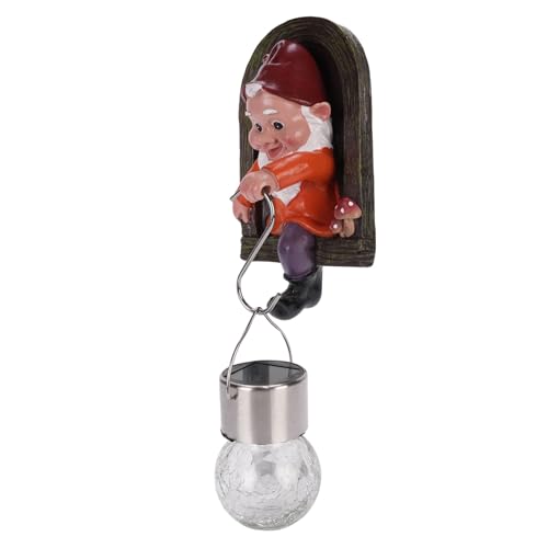 Gnome Tree Hugger Statue mit Solarlicht, Süße Gnome-Figur aus Kunstharz, Gartendekoration Gnome Tree Hugger Statue mit Solarlicht, Süße Gnome-Figur aus Kunstharz, Gartendekoration von Generic