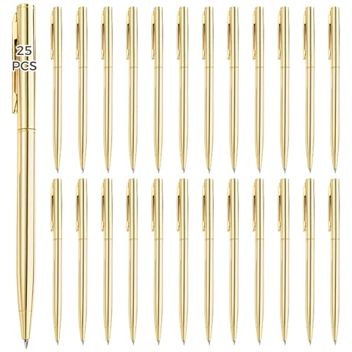 Gold-Finished Kugelschreiber Set, 25 Stück, Metallstifte mit Clips, Perfekt für Partys und Hochzeiten Gold-Finished Kugelschreiber Set, 25 Stück, Metallstifte mit Clips, Perfekt für Partys und Hochzeiten von Generic