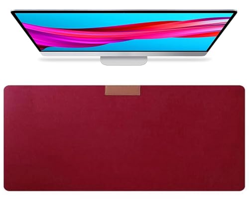 Große Filz-Schreibtischunterlage, Rutschfeste Mauspad Tastaturunterlage, Für Laptop, Computer, Schreibtisch, Gaming(Red,70x32cm) von Generic