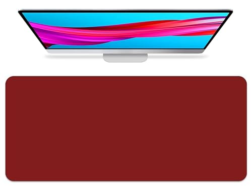 Große Leder-Schreibtischunterlage, Rutschfeste Mausunterlage, Einseitige Wasserdichte Schreibtischunterlage, Für Büro, Arbeit und Zuhause(Red,70x30cm) von Generic