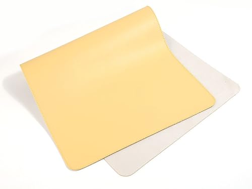 Große Mauspad Schreibtischunterlage, Schreibunterlage für Laptop, Büro und Zuhause, Wasserdichte PU-Lederseite + rutschfeste Wildlederseite(Yellow,80x40cm) von Generic