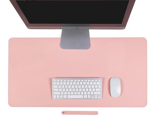 Große Schreibtischunterlage aus Leder, Rutschfestes großes Mauspad mit Wildlederbezug, Reinigungsfreundliche Computerunterlage(Pink,120x60cm) von Generic