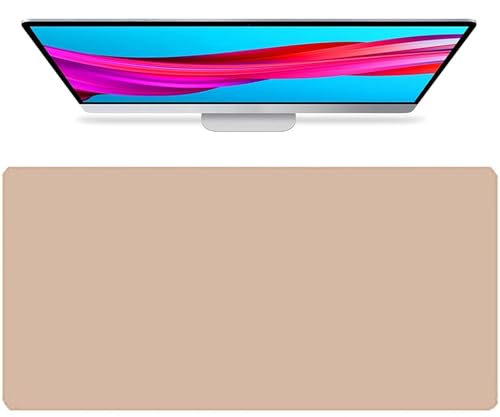 Große Schreibtischunterlage für Tastaturen 90x45cm, Rutschfestes großes Mauspad mit Wildlederbezug, Reinigungsfreundliche Computerunterlage(Apricot,80x40cm) von Generic
