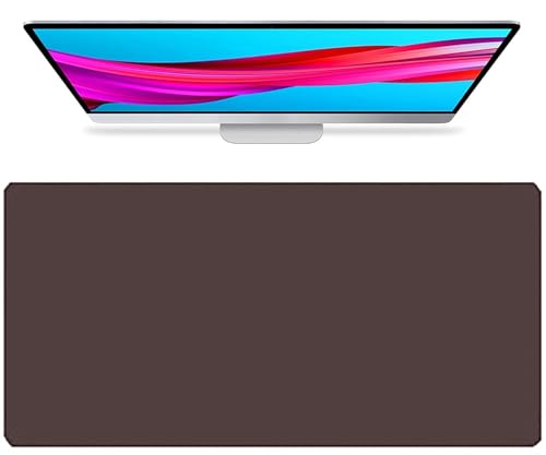 Große Schreibtischunterlage für Tastaturen 90x45cm, Rutschfestes großes Mauspad mit Wildlederbezug, Reinigungsfreundliche Computerunterlage(Coffee,80x40cm) von Generic