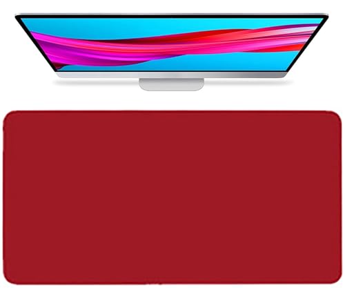 Große Schreibtischunterlage für Tastaturen 90x45cm, Rutschfestes großes Mauspad mit Wildlederbezug, Reinigungsfreundliche Computerunterlage(Red,120x60cm) von Generic