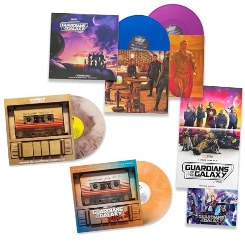 Guardians Of The Galaxy "Complete Color" Vinyl Collection: Awesome Mix's Volume 1(Root Beer), 2(Orange Cream) & 3(Blue & Purple) + Including Bonus Art Card & Poster von Generic