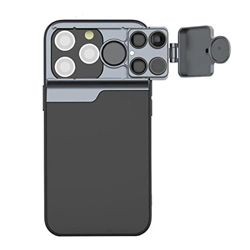 HD Handy Objektiv oder iPhone 14 pro max 14 Plus 5 in 1 Vlog Objektiv Case Kit 30X Super Makro Objektiv CPL Fisheye Teleobjektiv für iPhone 14 Zubehör (5-in-1 für 14 pro) von Generic