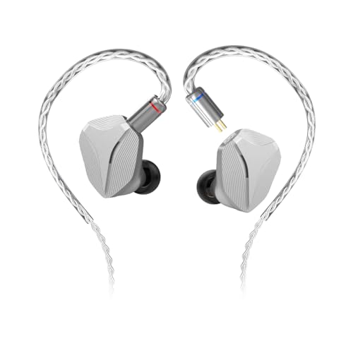 HIDIZS MP145 14,5 mm ultragroßer planarer magnetischer Treiber, HiFi-In-Ear-Monitore, Kopfhörer mit ergonomischem Design, abnehmbare 2-polige In-Ear-Kopfhörer (Silber, 3,5 mm) von Generic