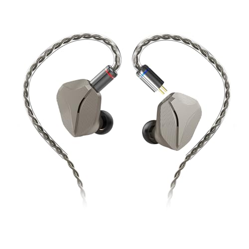 HIDIZS MP145 14,5 mm ultragroßer planarer magnetischer Treiber HiFi-In-Ear-Monitore, Kopfhörer mit ergonomischem Design, abnehmbare 2-polige In-Ear-Kopfhörer (Titan, 4,4 mm) von Generic