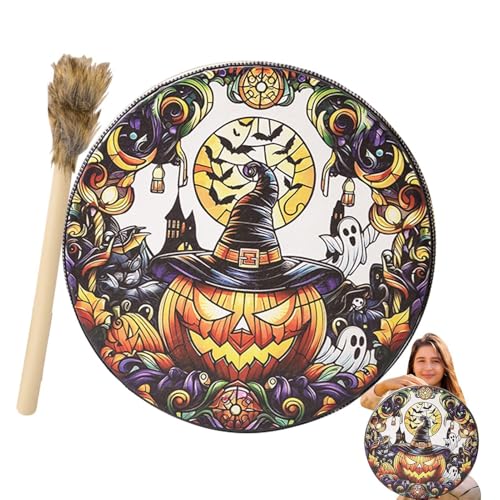 Handgefertigte Schamanentrommel, Halloween-Schamanentrommel | Schamanentrommel, Schamanentrommel, Klangheiltrommel, Halloween-Trommel, spirituelles Instrument, 10 Stück Handgefertigte Schamanentrommel, Halloween-Schamanentrommel | Schamanentrommel, Schamanentrommel, Klangheiltrommel, Halloween-Trommel, spirituelles Instrument, 10 Stück von Generic