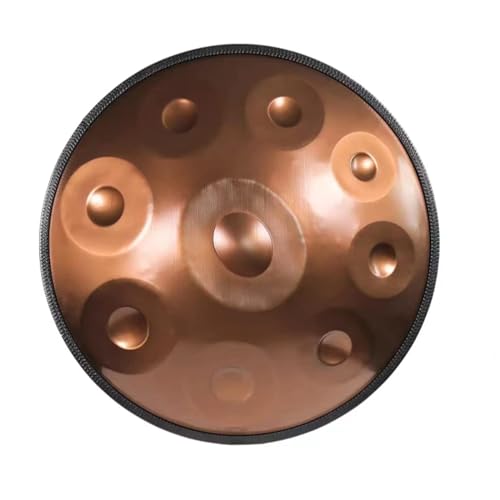 Handpan Drum 432HZ, 22 Zoll G Moll Steel Tongue Drum Gold Zungentrommel Hand Pan Instrument mit Drumsticks Trommelständer Handtasche von Generic