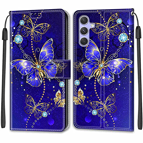 Handyhülle Kompatibel with Samsung Galaxy A25 5G, A25 5G Flip Wallet PU Lederhülle Klapphülle [Standfunktion] [Kartenfächern] Schutzhülle für A25 5G Blauer Schmetterling von Generic