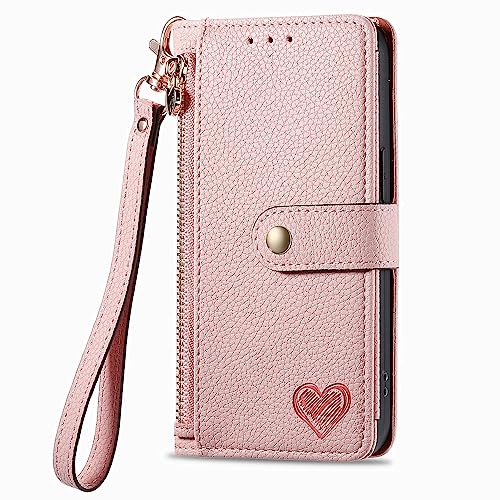 Handyhülle Kompatibel with Ulefone Note 16 Pro, Ulefone Note 16 Pro Flip Wallet PU Lederhülle Klapphülle Magnetische [Standfunktion] [Kartenfächern] Schutzhülle für Ulefone Note 16 Pro Rosa von Generic