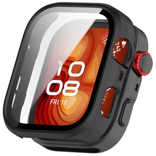 Hard Hülle mit Displayschutz Kompatibel mit Huawei Watch Fit 4 Pro, Vollschutz Kratzfest PC Schutzhülle Ultradünner Schutz Case für Huawei Watch Fit 4 Pro Smartwatch (Matt Schwarz) von Generic