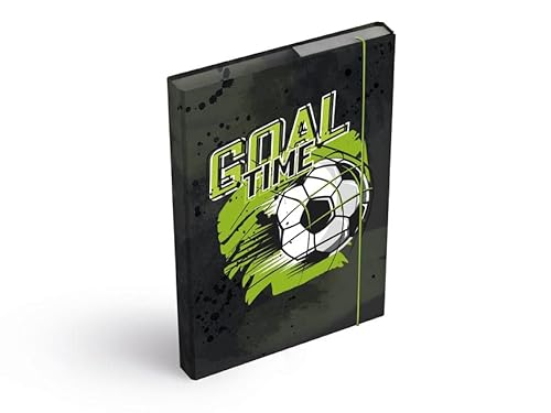 Heftbox A4 oder A5 für Kinder mit Gummizugverschluss - Heftmappe - Heftordner (Fußball, A4) von Generic