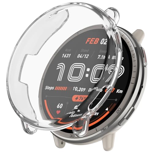 Hülle Kompatibel mit Amazfit Active 2 Schutzfolie Schutzhülle, Flexibles TPU Displayschutz Case Kratzfest Abdeckung Schutz Gehäuse für Amazfit Active 2 Smartwatch (Klar) von Generic