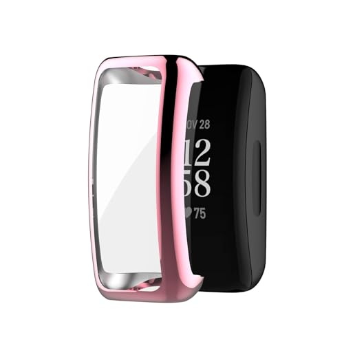Hülle Kompatibel mit Fitbit Inspire 3 / Inspire 2 / Inspire HR Schutzhülle, Flexibles TPU Ultradünne Leichte Displayschutz Schutz Gehäuse Abdeckung (Pink, One Size) von Generic