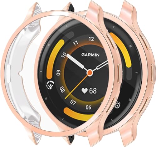 Hülle Kompatibel mit Garmin Venu 3 45mm Schutzfolie Schutzhülle, Flexibles TPU Displayschutz Case Kratzfest Abdeckung Schutz Gehäuse für Garmin Venu 3 45mm Smartwatch (Roségold) von Generic