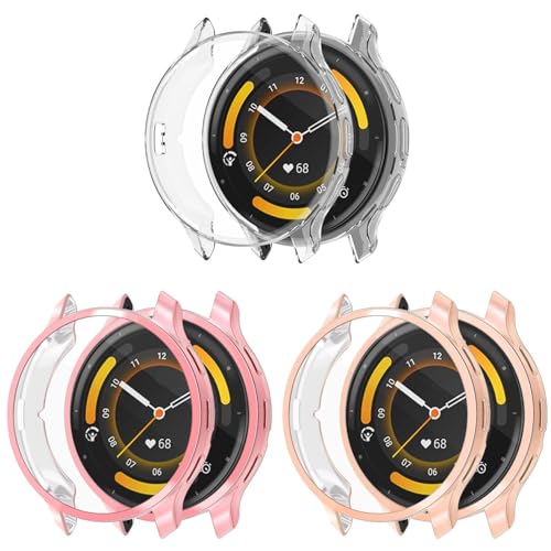 Hülle Kompatibel mit Garmin Venu 3 Schutzfolie Schutzhülle, Flexibles TPU Displayschutz Case Kratzfest Abdeckung Schutz Gehäuse für Garmin Venu 3 45mm Smartwatch (Klar+Rosa+Roségold) von Generic