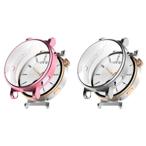 Hülle Kompatibel mit Huawei GT4 41/46MM Watch Uhrengehäuse TPU Weich Integrierte Vollabdeckung Smartwatch Case, 2 Stück Kratzfest Case (41MM,2PCS X) von Generic