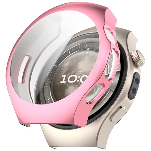 Hülle Kompatibel mit Huawei Watch 5 42mm Schutzfolie Schutzhülle, Flexibles TPU Displayschutz Case Kratzfest Abdeckung Schutz Gehäuse für Huawei Watch 5 42mm Smartwatch (Rosa) von Generic