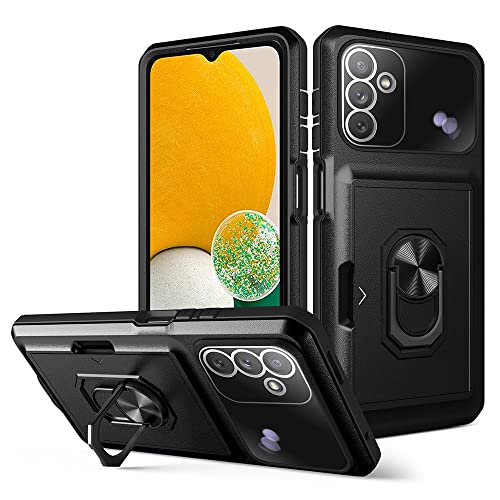 Hülle Kompatibel with Samsung Galaxy A14 4G/5G, Galaxy A14 Handyhülle Leder Shockproof Magnetic [Stand Function] [Card Slots] Flip Klappbar Schutzhülle für Galaxy A14 Schwarz von Generic