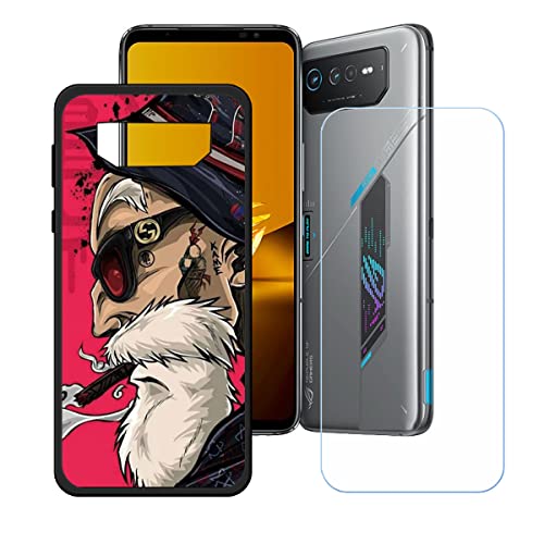 Hülle für Asus Rog Phone 7 + HD Panzerglas, Sanft Handyhülle Silikon Schutzhülle Cover TPU Case Handy Tasche Handytasche - Panzerglasfolie Schutzfolie für (6,78") - KE53 von Generic