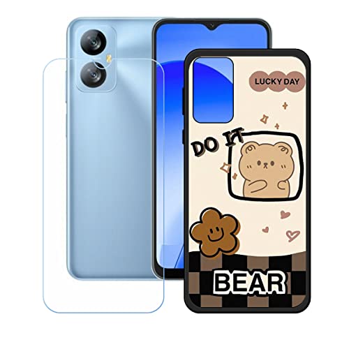 Hülle für Blackview A52 + HD Panzerglas, Sanft Handyhülle Silikon Schutzhülle Cover TPU Case Handy Tasche Handytasche - Panzerglasfolie Schutzfolie für (6,5") - KE101 von Generic