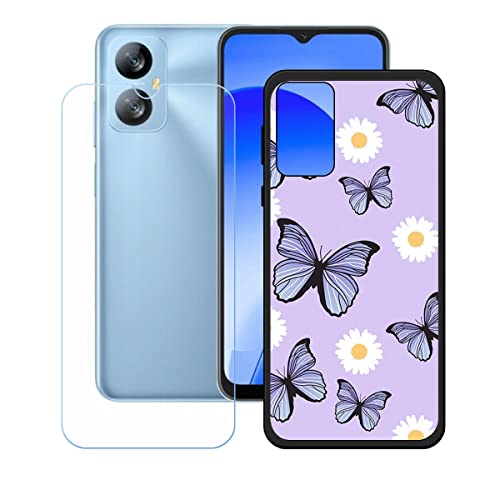 Hülle für Blackview A52 + HD Panzerglas, Sanft Handyhülle Silikon Schutzhülle Cover TPU Case Handy Tasche Handytasche - Panzerglasfolie Schutzfolie für (6,5") - KE157 von Generic