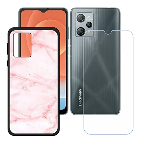 Hülle für Blackview A53 + HD Panzerglas, Sanft Handyhülle Silikon Schutzhülle Cover TPU Case Handy Tasche Handytasche - Panzerglasfolie Schutzfolie für (6,5") - KE17 von Generic