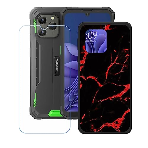 Hülle für Blackview BV5300 Pro + HD Panzerglas, Sanft Handyhülle Silikon Schutzhülle Cover TPU Case Handy Tasche Handytasche - Panzerglasfolie Schutzfolie für (6,1") - KE38 von Generic