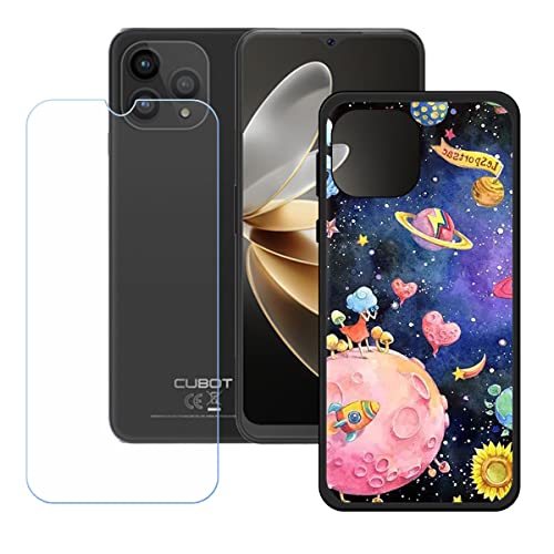 Hülle für Cubot P80 + HD Panzerglas, Sanft Handyhülle Silikon Schutzhülle Cover TPU Case Handy Tasche Handytasche - Panzerglasfolie Schutzfolie für (6,58") - KE22 von Generic